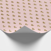 Blush Pink Gold Glitzer Herz Geschenkpapier (Ecke)