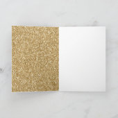 Blush Pink Gold Glitzer Herzblinddruck Karte (Innenseite)