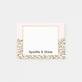 Blush Pink Gold Glitzer Leopard Post-it Klebezettel (Vorderseite)