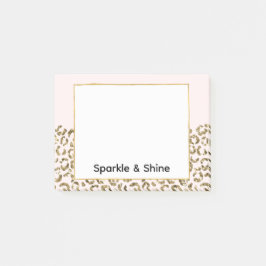 Blush Pink Gold Glitzer Leopard Post-it Klebezettel