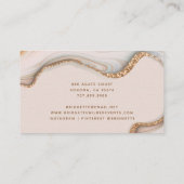 Blush Pink Gold Glitzer Marmor Agate Notar Visitenkarte (Rückseite)