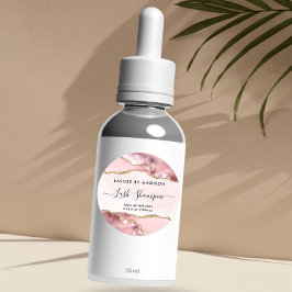 Blush Pink Gold Glitzer Marmorverkleidung Produktk Runder Aufkleber