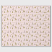 Blush Pink Gold Glitzer Shine Christmas Trees    Geschenkpapier (Flach)