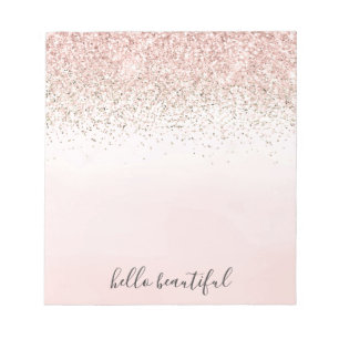 Blush Pink Gold Glitzer Sparkle Ombre  Notizblock
