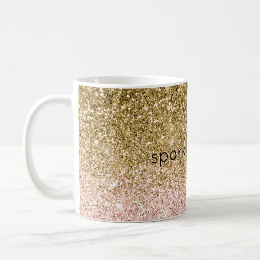 Blush Pink Gold Glitzer Sparkone Kaffeetasse (Links)
