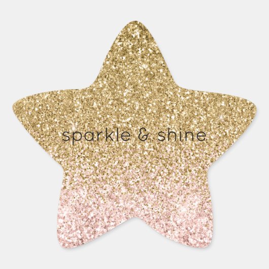Blush Pink Gold Glitzer Sparkone Stern-Aufkleber (Vorderseite)