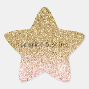 Blush Pink Gold Glitzer Sparkone Stern-Aufkleber