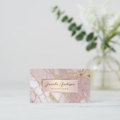 Blush Pink Gold Glitzer Stilvoller Marble QR Code Visitenkarte (Stehend Vorderseite)