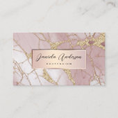Blush Pink Gold Glitzer Stilvoller Marble QR Code Visitenkarte (Vorderseite)