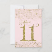 Blush Pink Gold Glitzer Tischnummern Nummer 11 (Vorderseite)