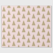 Blush Pink Gold Glitzer Weihnachtsbäume Geschenkpapier (Flach)