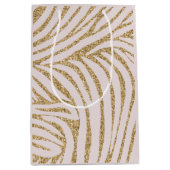Blush Pink Gold Glitzer Zebra Birthday Mittlere Geschenktüte (Vorderseite)