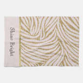 Blush Pink Gold Glitzer Zebra Geschirrtuch (Horizontal)