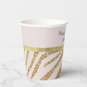 Blush Pink Gold Glitzer Zebra Pappbecher (Rechts)