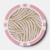 Blush Pink Gold Glitzer Zebra Pokerchips (Vorderseite)