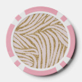Blush Pink Gold Glitzer Zebra Pokerchips (Rückseite)