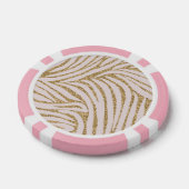 Blush Pink Gold Glitzer Zebra Pokerchips (Einzeln)