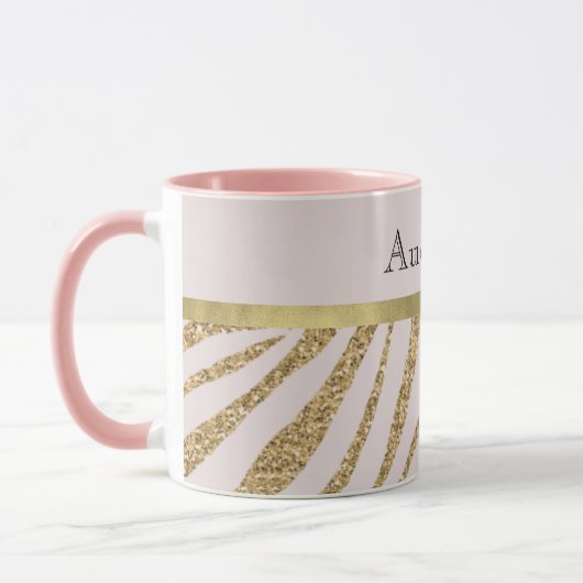 Blush Pink Gold Glitzer Zebra Tasse (Links)