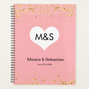 Blush Pink Gold Glitzern Hochzeitsplaner Planer
