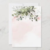 Blush Pink Gold Greenery Dusty Blue Baby Dusche Einladung (Rückseite)