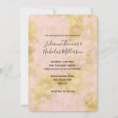 Blush Pink Gold Grunge Wedites Einladungen (Vorderseite)