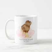 Blush Pink Gold Hair Updo Salon Monogram Kaffeetasse (Links)