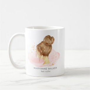 Blush Pink Gold Hair Updo Salon Monogram Kaffeetasse