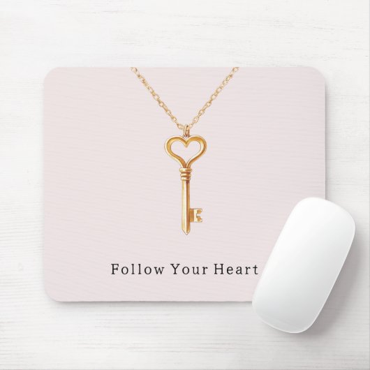 Blush Pink Gold Heart Chain  Mousepad (Mit Mouse)