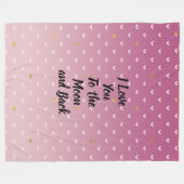 Blush Pink Gold Hearts Ombre Fleecedecke (Vorderseite (Horizontal))