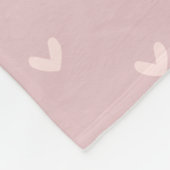 Blush Pink Gold Hearts Ombre Fleecedecke (Ecke)