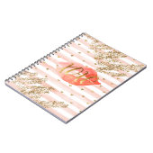 Blush Pink Gold Hearts XOXO Glitzer Lips Notizblock (Linke Seite)