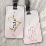 Blush Pink Gold Herzkalligraphie Gepäckanhänger<br><div class="desc">Mit diesem personalisierten Design,  das sich perfekt für Reisende eignet,  können Sie Ihr Gepäck auftanken</div>