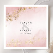 Blush Pink & Gold Hochzeit Serviette