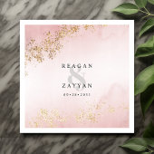Blush Pink & Gold Hochzeit Serviette