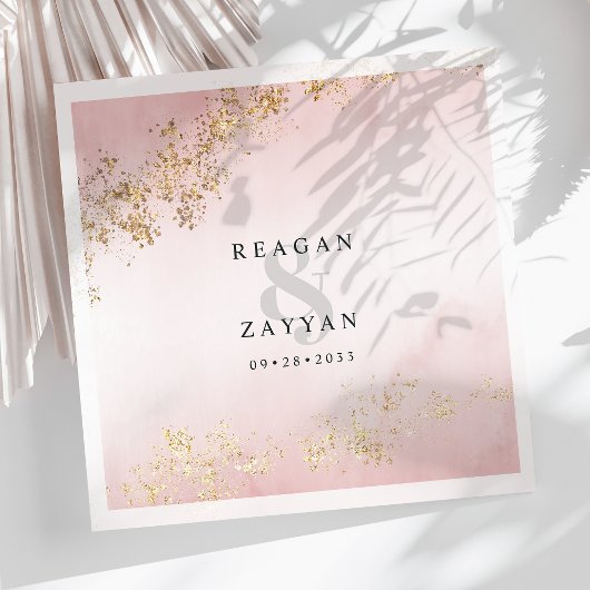 Blush Pink & Gold Hochzeit Serviette