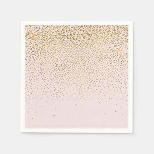 Blush Pink & Gold Konfetti Moderne Verlobungsfeier Serviette