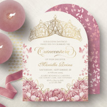 Blush Pink Gold Königliche Prinzessin Quinceanera