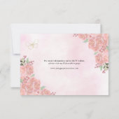 Blush Pink Gold Kupfer Blumenprinzessin Quinceañer RSVP Karte (Rückseite)