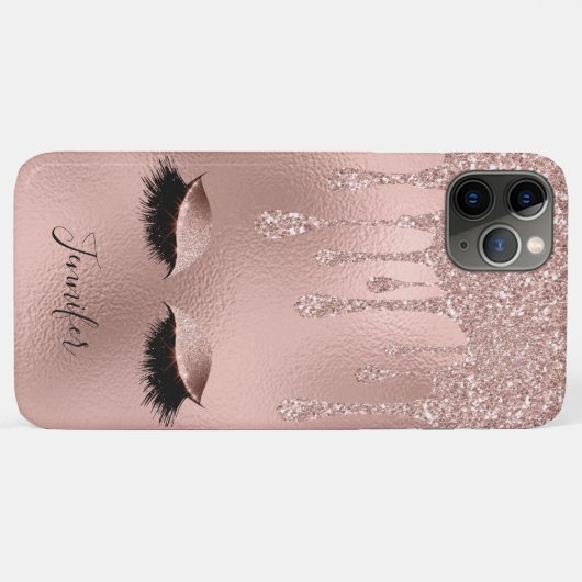 Blush Pink Gold Lashes Case-Mate iPhone Hülle (Rückseite (Horizontal))