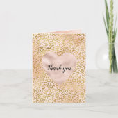 Blush Pink Gold Leopard Herzlichen Dank Karte (Vorderseite)