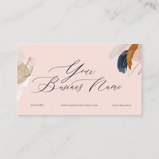 Blush Pink & Gold Loyalty Card Treuekarte (Rückseite)