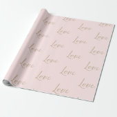 Blush Pink Gold Luxe Glitzer Liebe Geschenkpapier (Ungerollt)