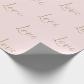 Blush Pink Gold Luxe Glitzer Liebe   Geschenkpapier (Ecke)