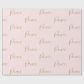 Blush Pink Gold Luxe Glitzer Peace Geschenkpapier (Flach)