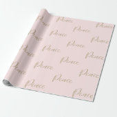 Blush Pink Gold Luxe Glitzer Peace Geschenkpapier (Ungerollt)