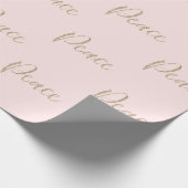 Blush Pink Gold Luxe Glitzer Peace Geschenkpapier (Ecke)