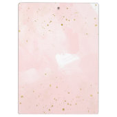 Blush Pink & Gold Makeuyes Lashes Personalisiert Klemmbrett (Rückseite)