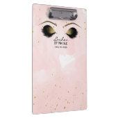 Blush Pink & Gold Makeuyes Lashes Personalisiert Klemmbrett (Rechts)