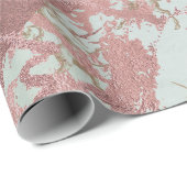 Blush Pink Gold Marmor Shiny Fairly Aqua Einhorn Geschenkpapier (Rolleneckpunkt)