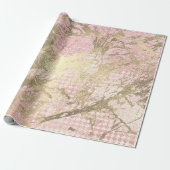 Blush Pink Gold Marmor Shiny Metallic Glass Stroke Geschenkpapier (Ungerollt)